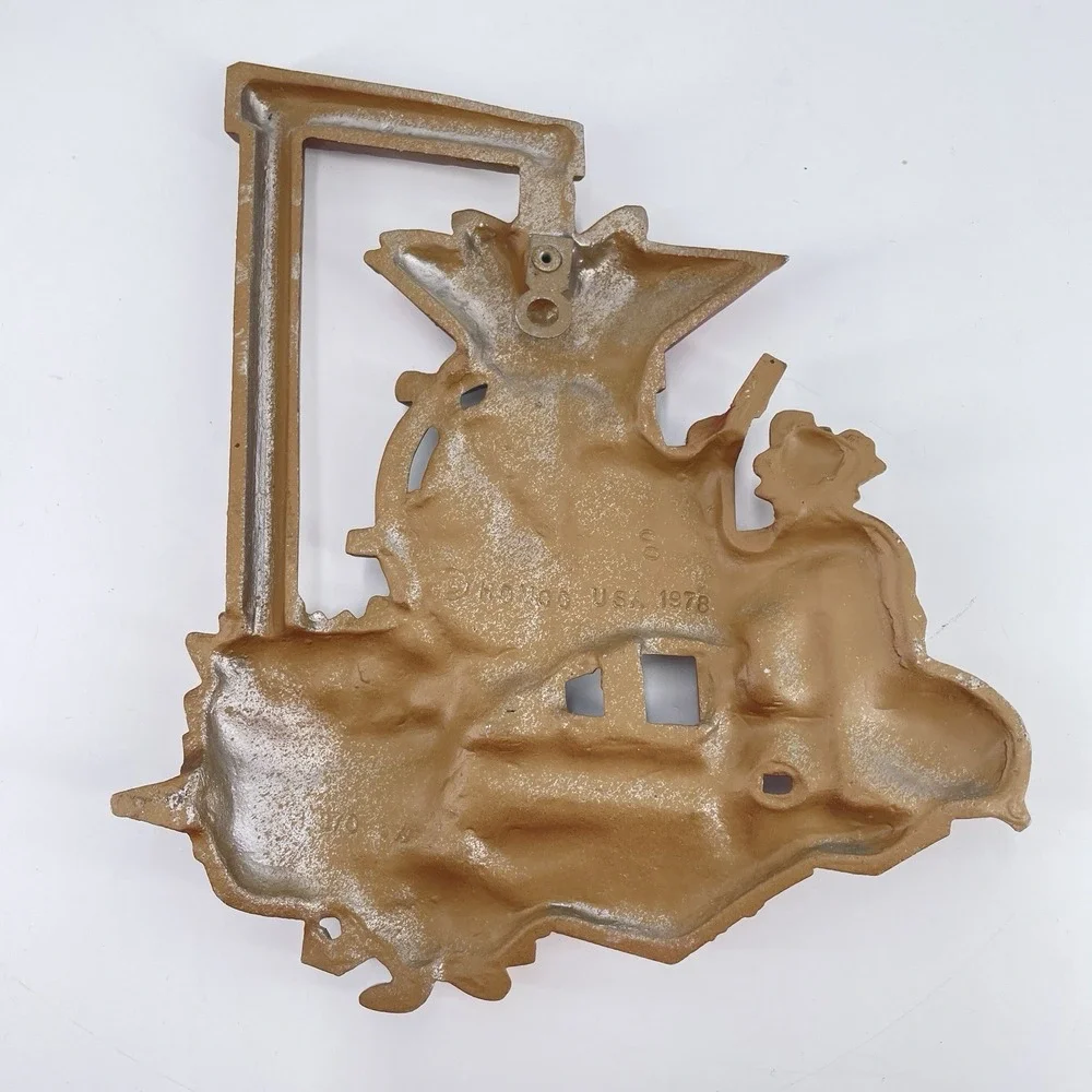 Vtg 1978 HOMCO Metal 2 Pc. Corn Grinder Apple Cider Press Kitchen Wall Decor 9